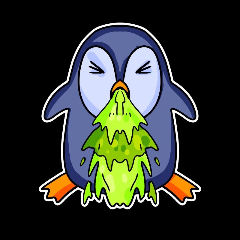 Penguin puking puke