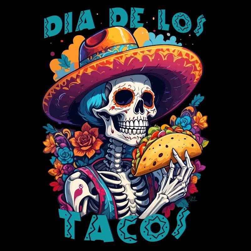 Humorous Mexican Skeleton Dia de los tacos