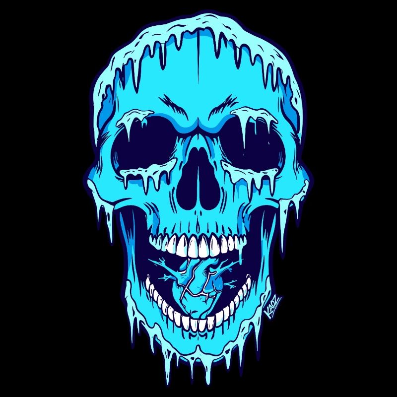 Melting Blue Skull