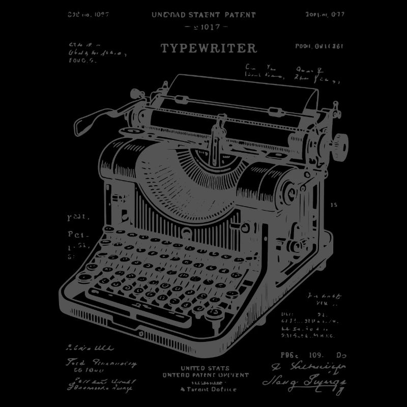 Plan de machine à écrire antique