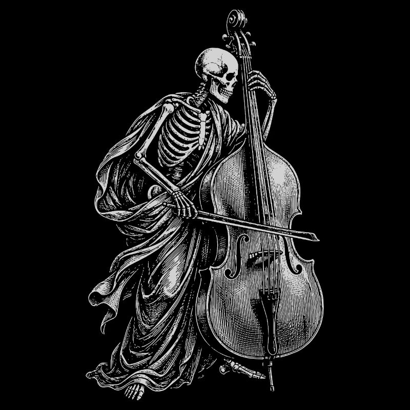 Skeleton spielt Kontrabass