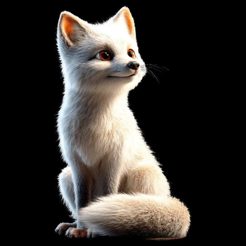 Polarfuchs Schneefuchs Eisfuchs Süßer Weißer Fuchs