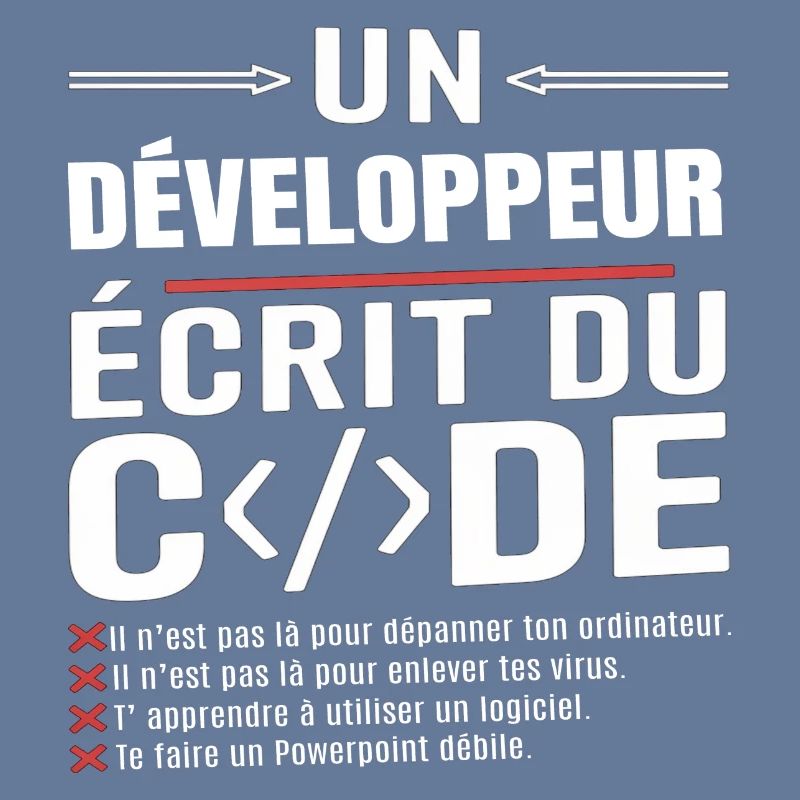Un développeur écrit du code humour programmation