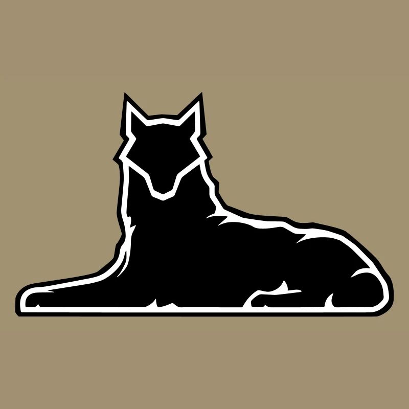 Minimalist Wolf Silhouette Design