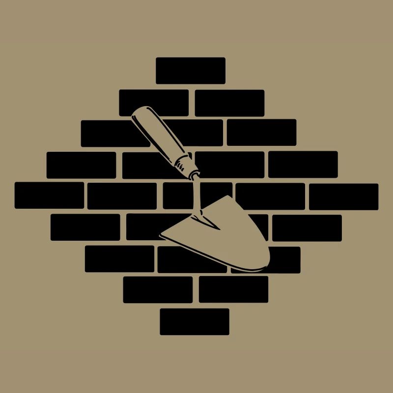 Mason masonry bricks with trowel logo