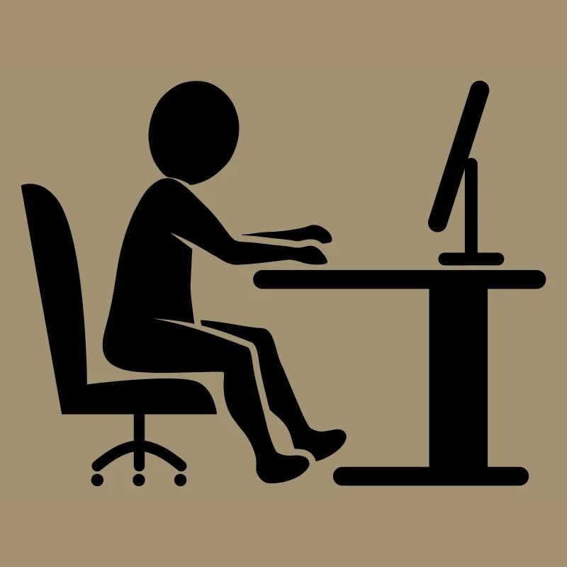 Icon desk work / black and white