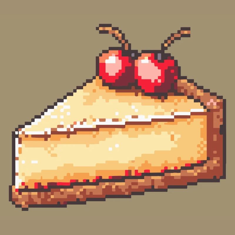 Pixel Cheesecake Cherry Slice