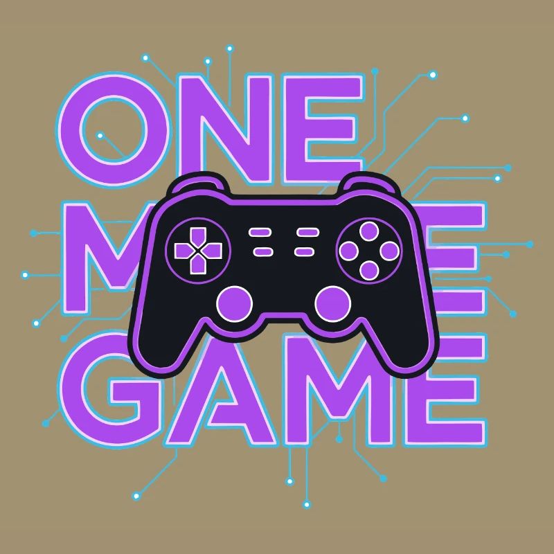 One Game Controller Neon Circuit