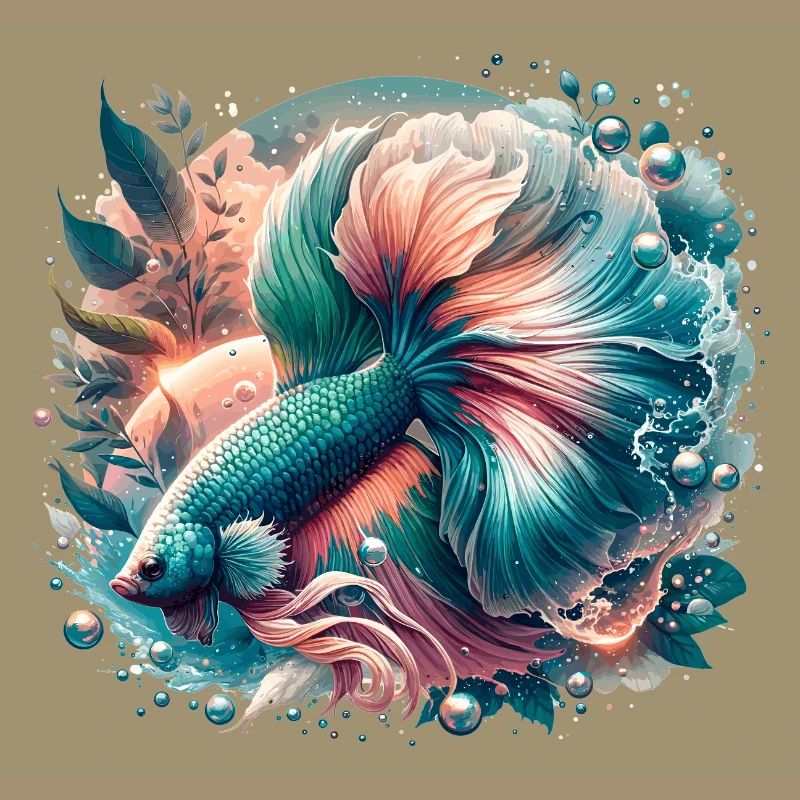 Betta splendens, colorful fish