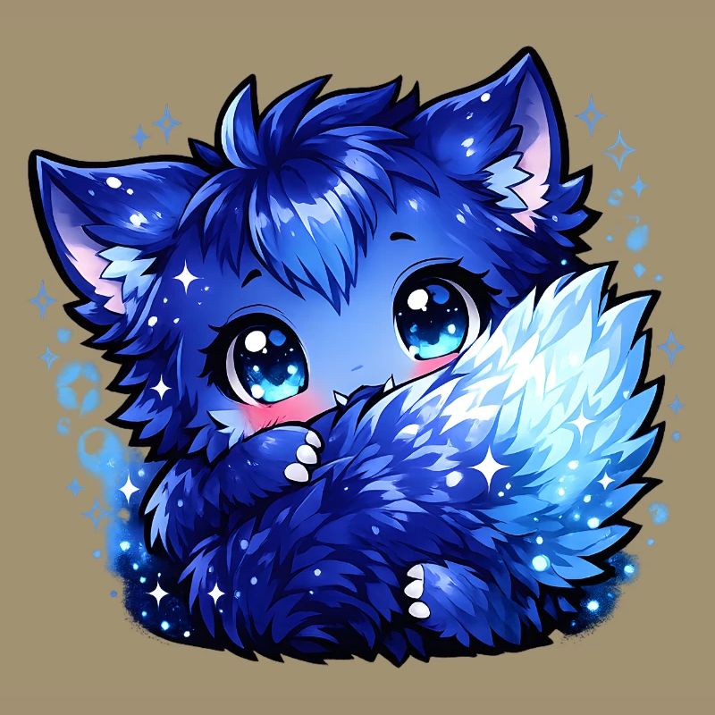 Blauer Eisfuchs Chibi-Design