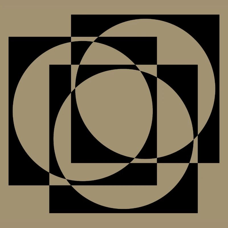 geometric circles and squares pattern