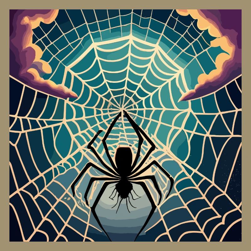 A spiderweb spider moon