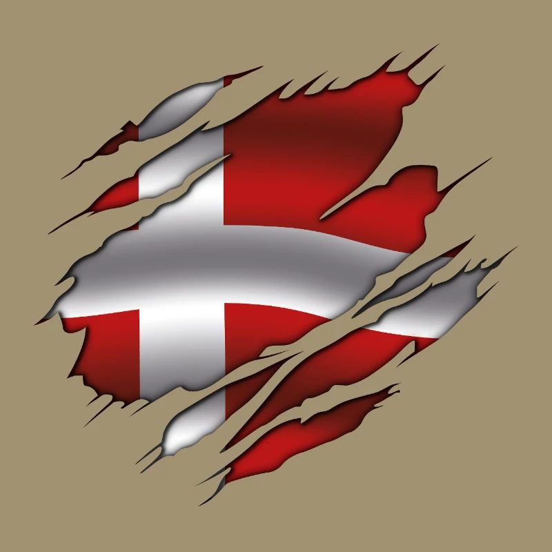 Drapeau du Danemark - Danemark - Drapeau déchiré