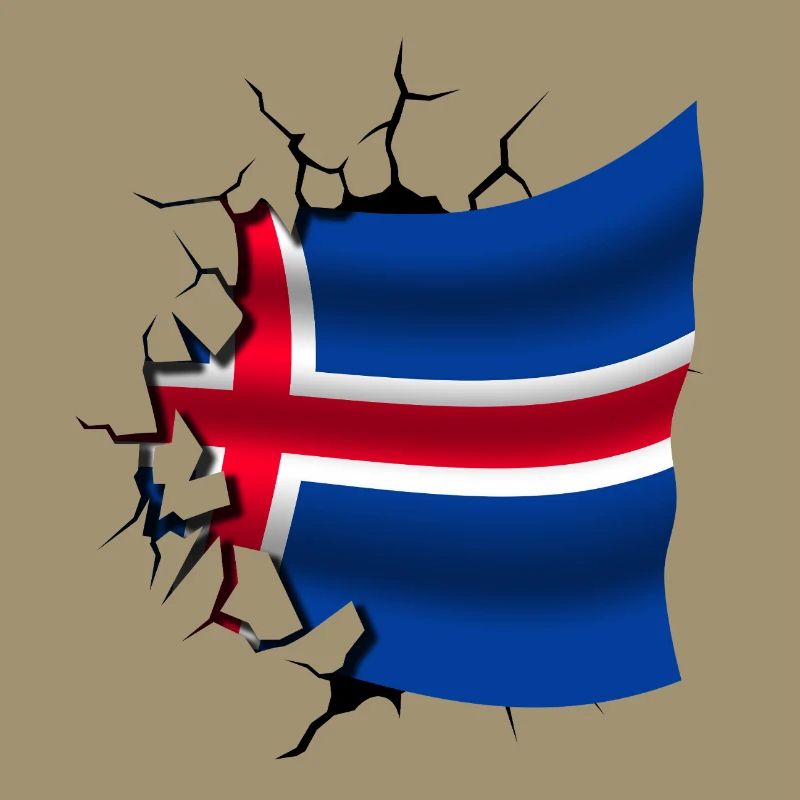 Drapeau de l’Islande - Islande - Drapeau Broken Design