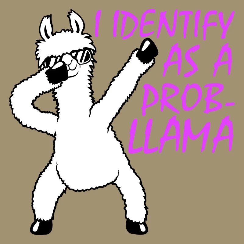 I Identify As A Probllama Cool Lama Problem Spruch