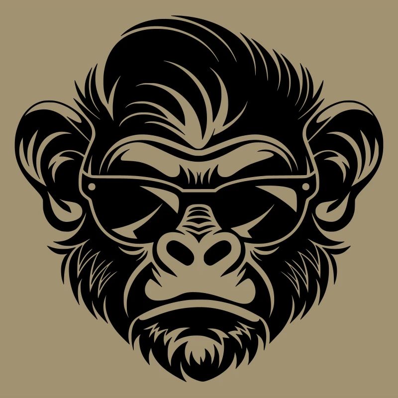 Cool Monkey Head with Sunglasses