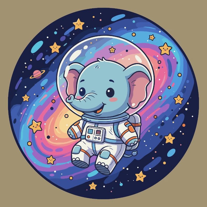 Éléphant spatial dans le casque d’astronaute