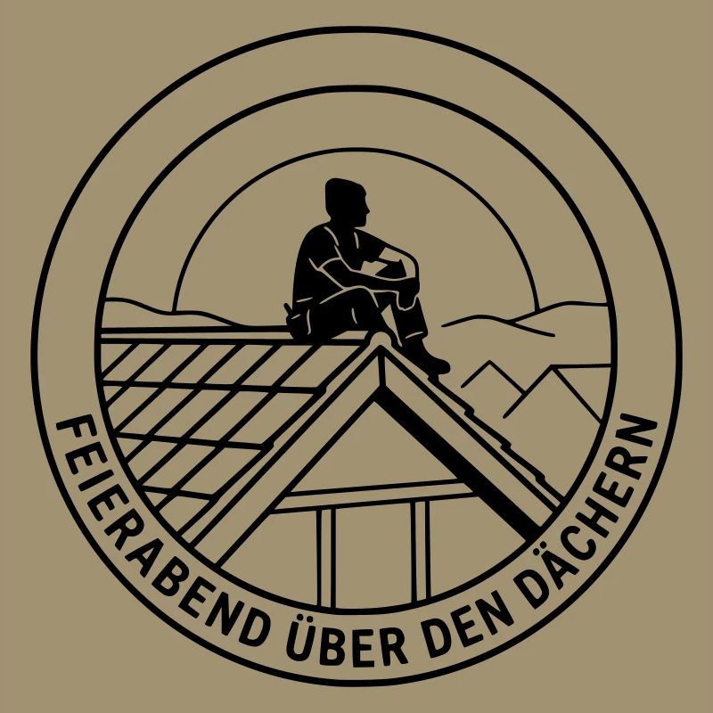 Dachdecker Feierabend über den Dächern