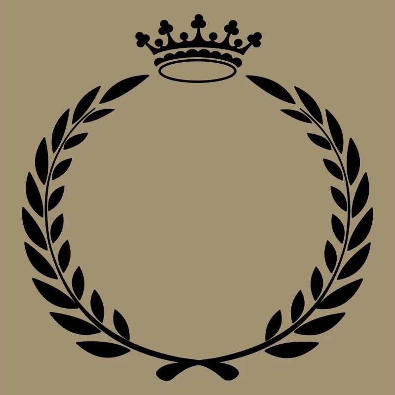 Lorbeerkranz mit Krone