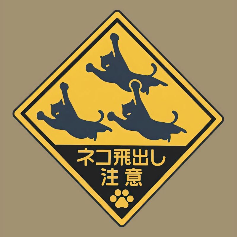 Humorous Flying Cat Panel
