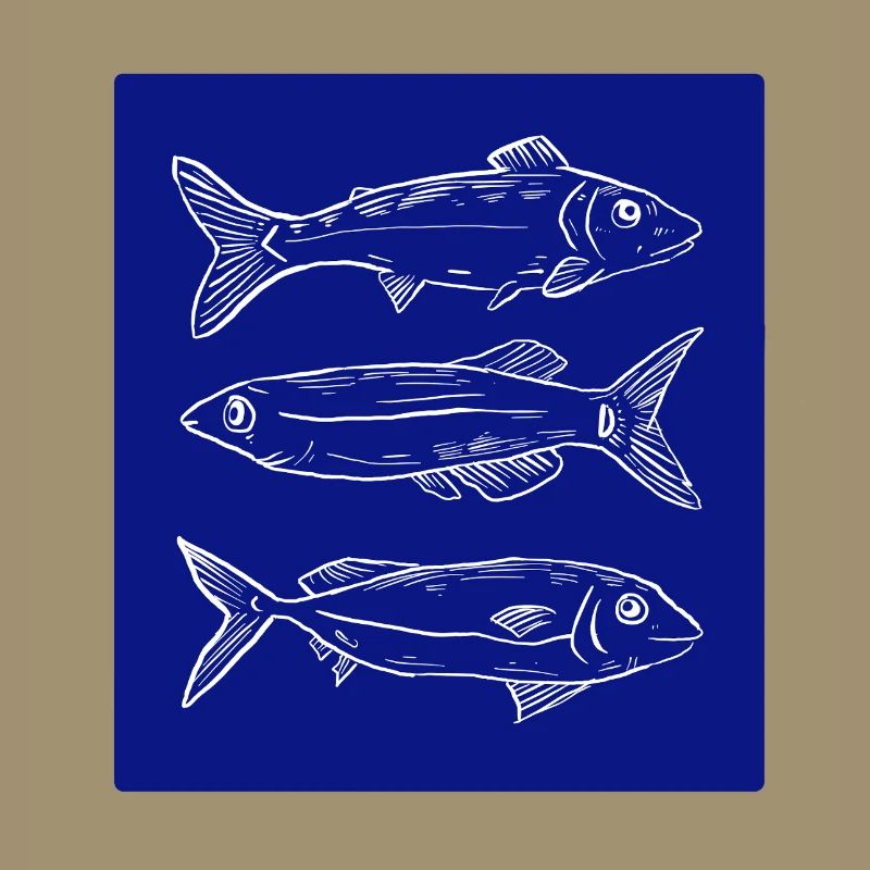 Dark blue fish pattern illustration