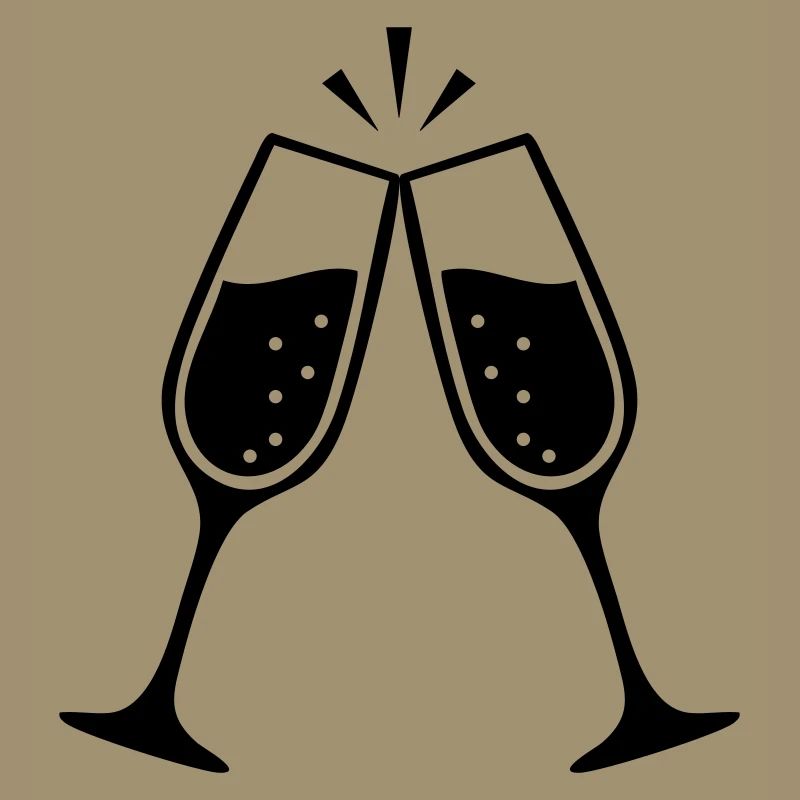 Clinking Glasses – Black & White Wedding