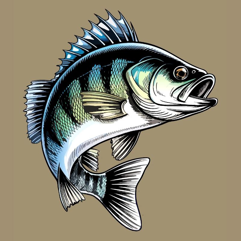 Jumping Perch Dynamic Fish Illustration