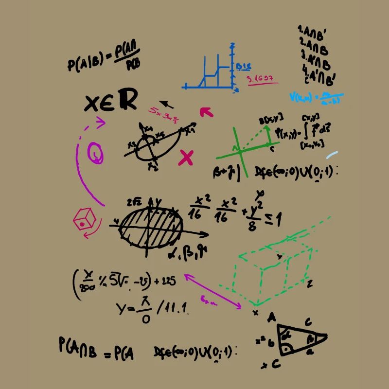 Math Complex Mathematical blackboard with formulas