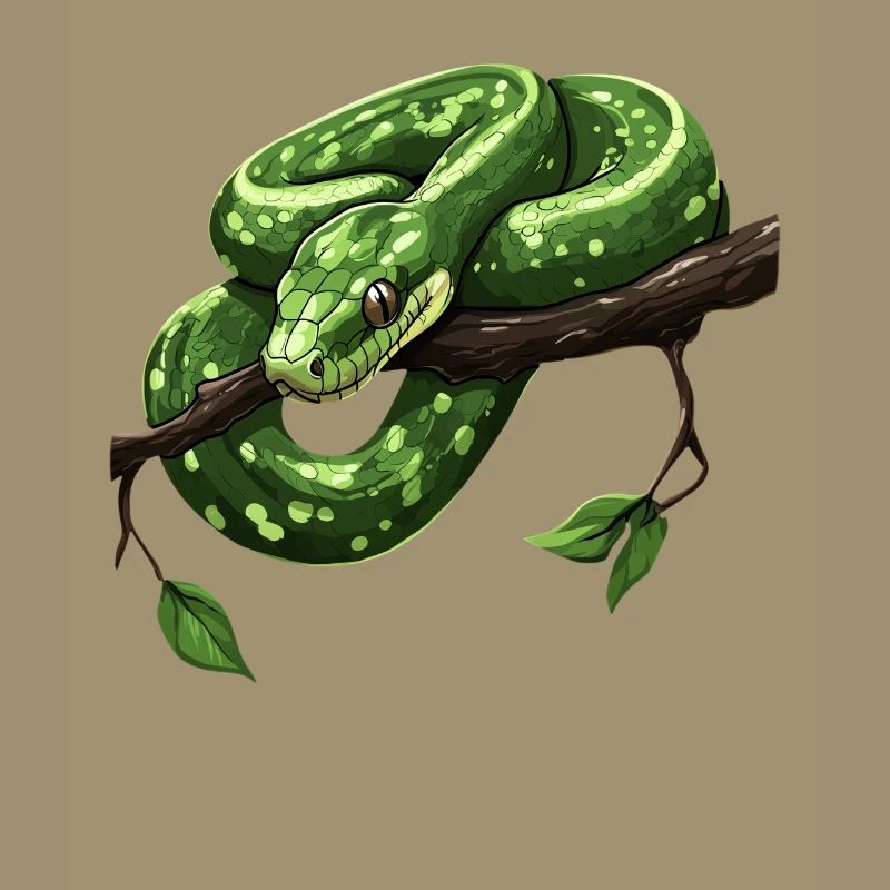 Green Tree Python Snakes Lover Terrarium