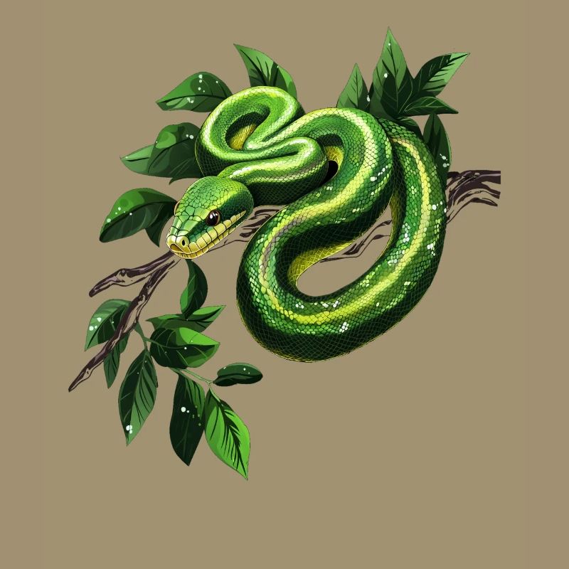 Green Tree Python Snakes Lover Terrarium