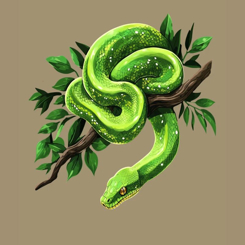 Green Tree Python Snakes Lover Terrarium
