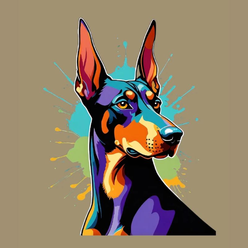 Explosion de couleurs Doberman