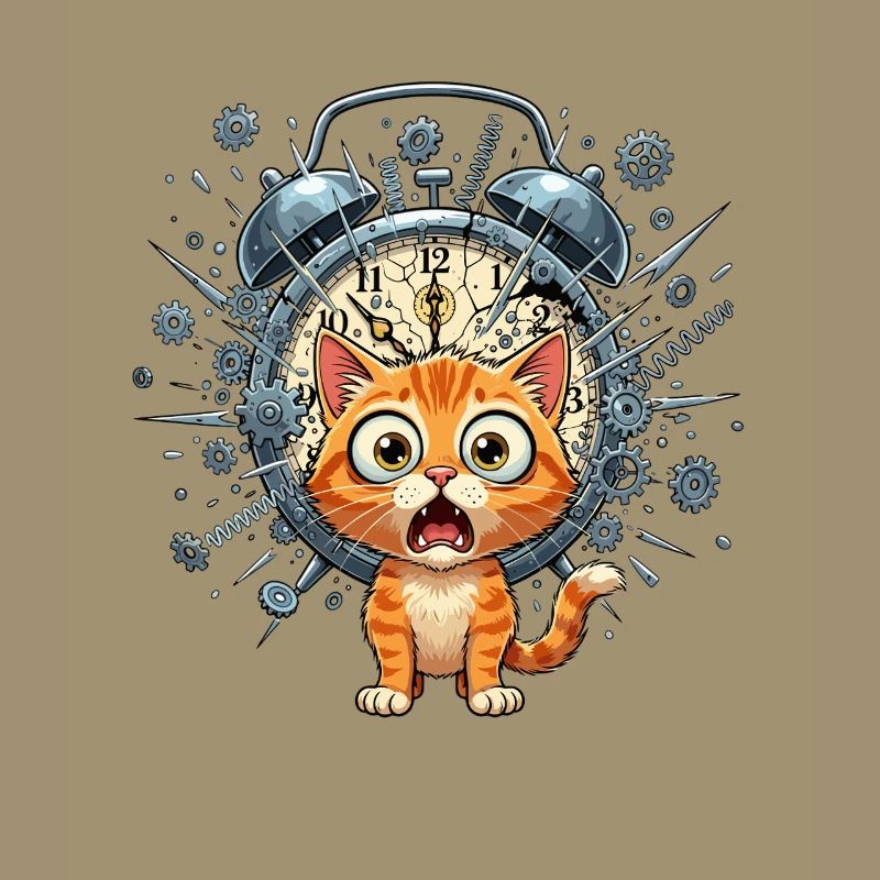 Chat steampunk devant Clockwork