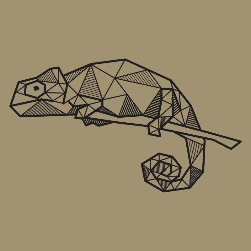 Chameleon Lizard Geometric Gift Hipster