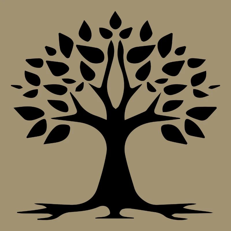 Stylized Tree Simple Tattoo Logo
