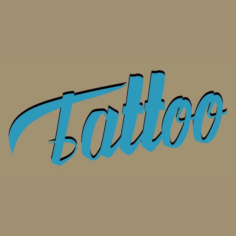 Tattoo Script in Teal