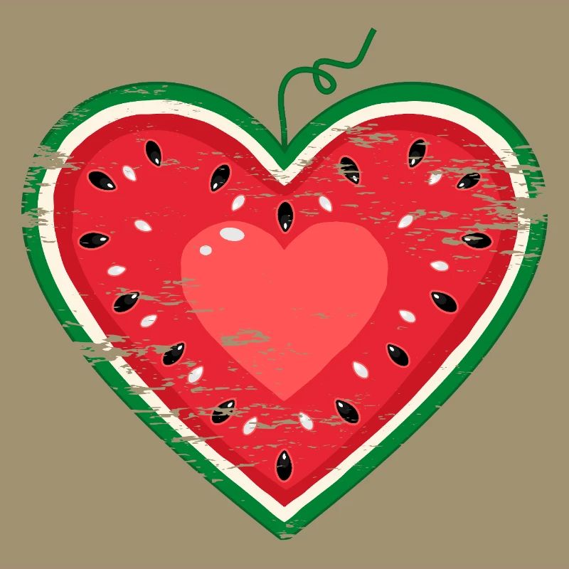 Coeur design pastèque utilisé
