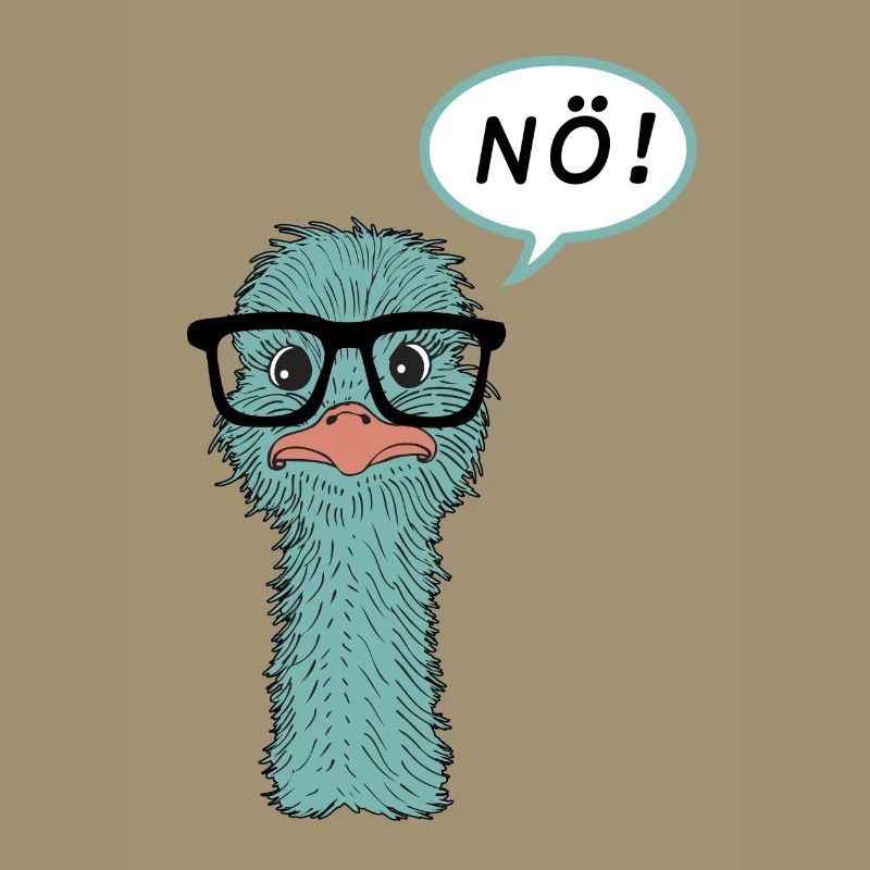 Strauß Brille NÖ! lustig Geschenk Vogel Nerd