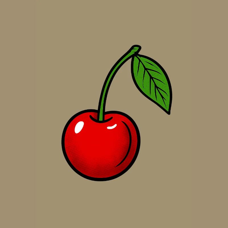 Fruity cherry print with leaf design