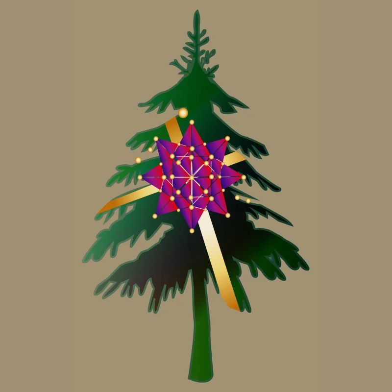 Christbaum oder Weihnachtsbaum & Geschenkschleife