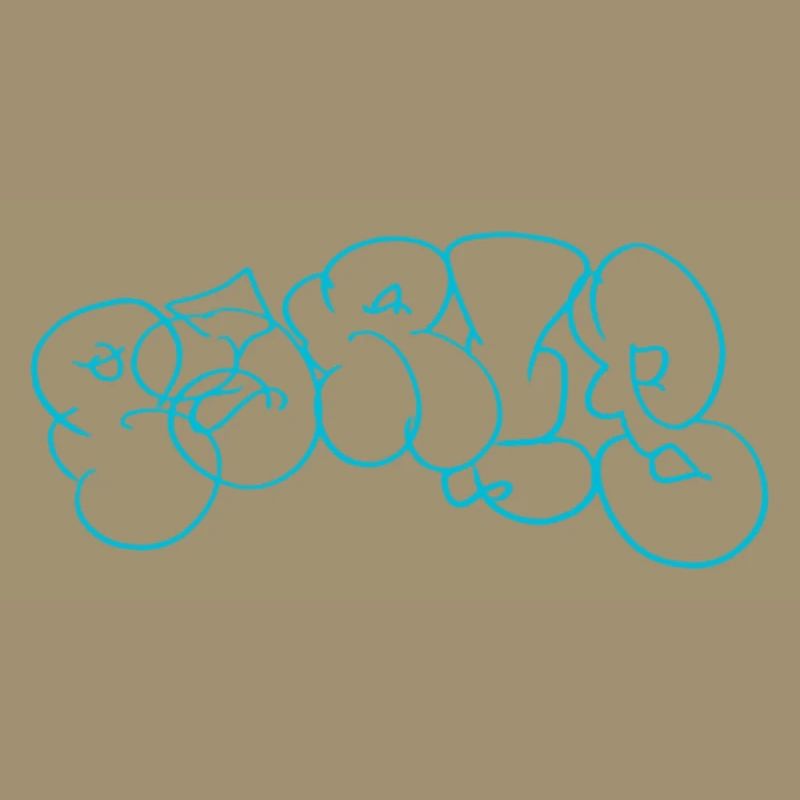 Blue bubble graffiti pattern in Paris style