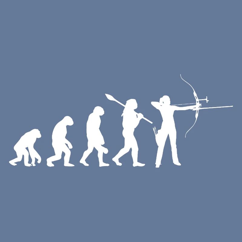 Evolution der Bogenschießfrau Bogenjägerin Sportgeschenk