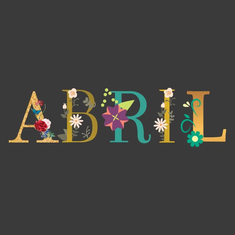 Nom ABRIL décoré de fleurs