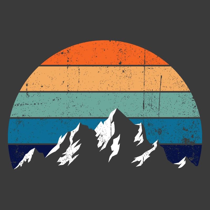 Retro Mountain Sunset Gradient