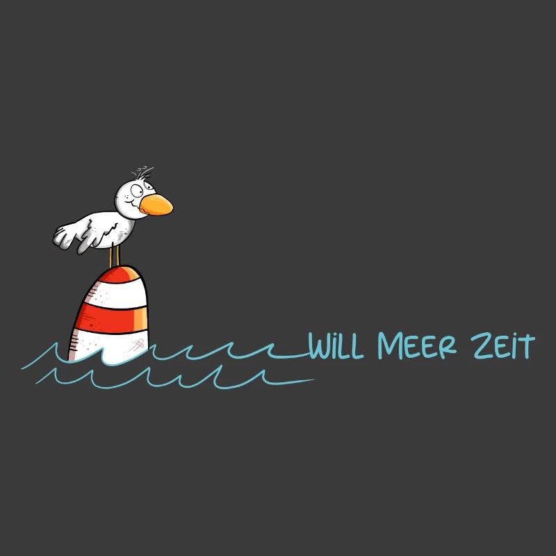 Drollige Möwe Will Meer Zeit