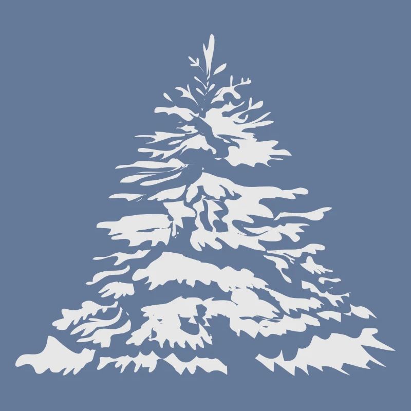 schneebedeckter Christbaum oder Tannenbaum