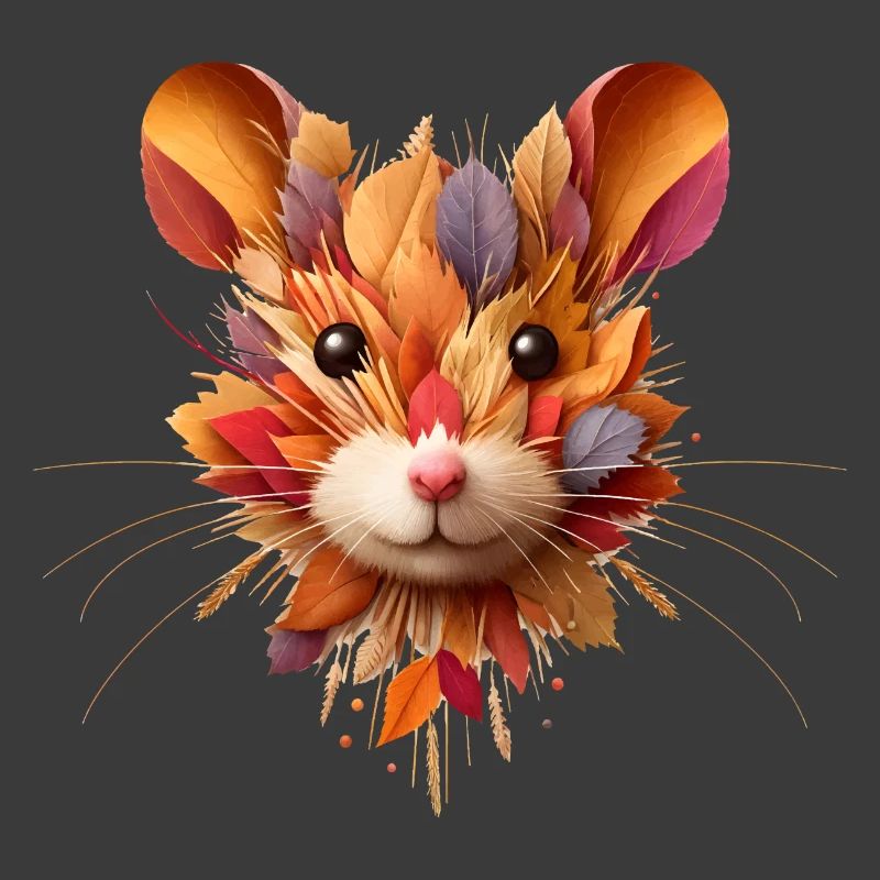 European hamster, designed from different leaves