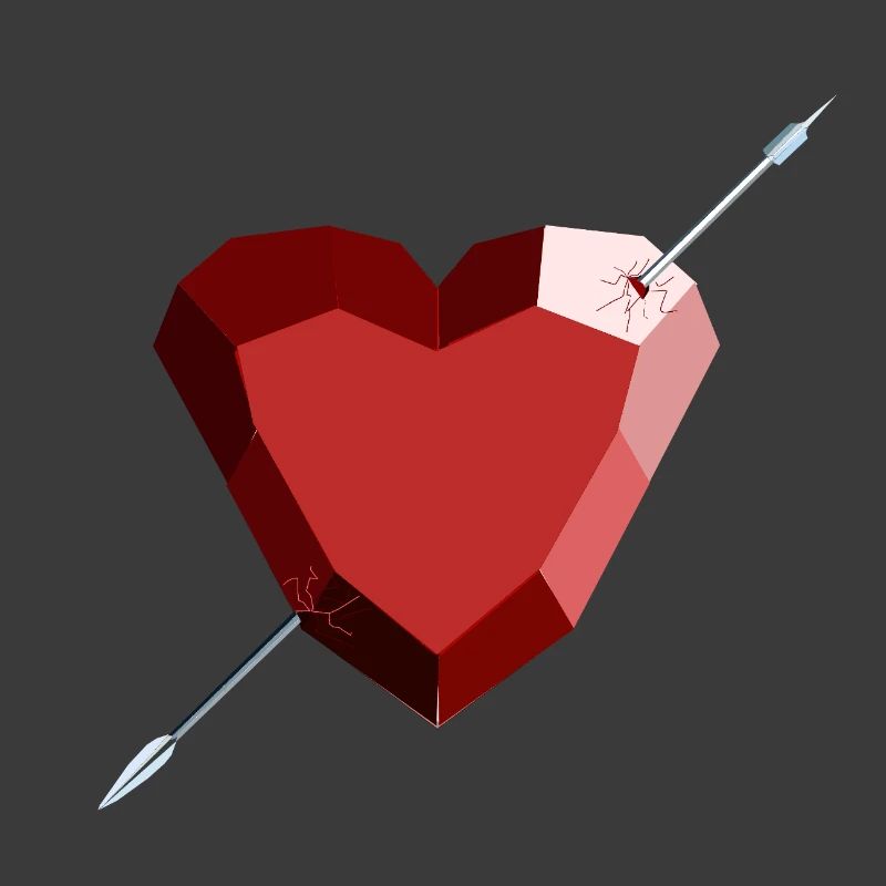 Wounded Ruby Heart – Love, Beauty, and Breakup