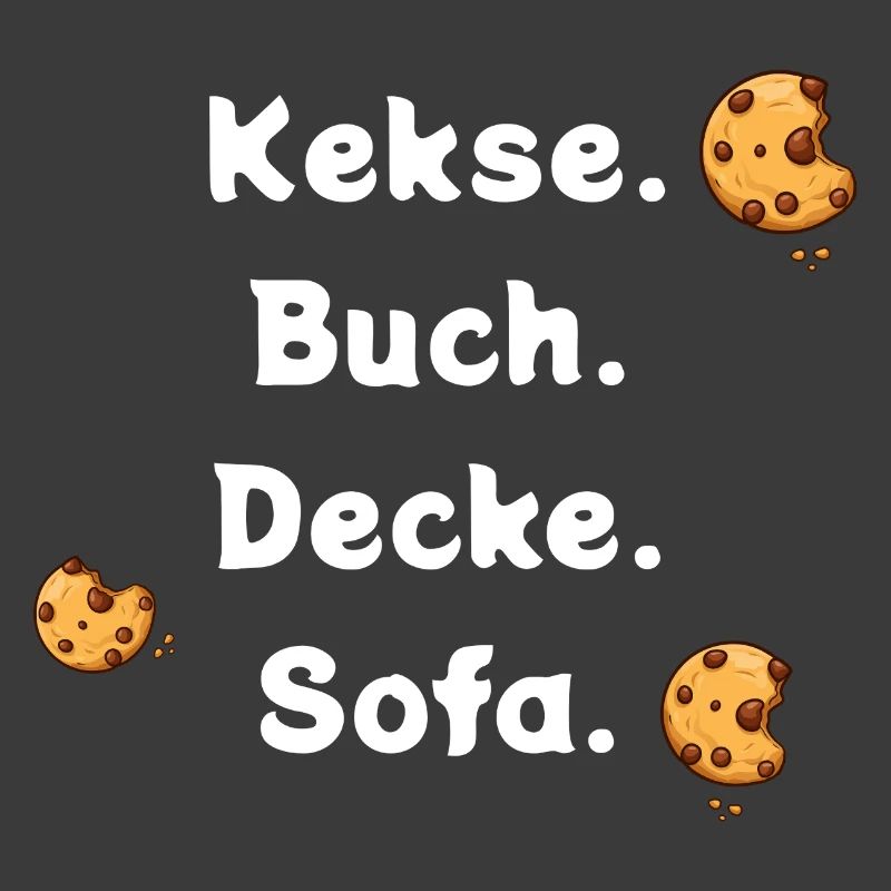 Kekse. Buch. Decke. Sofa.