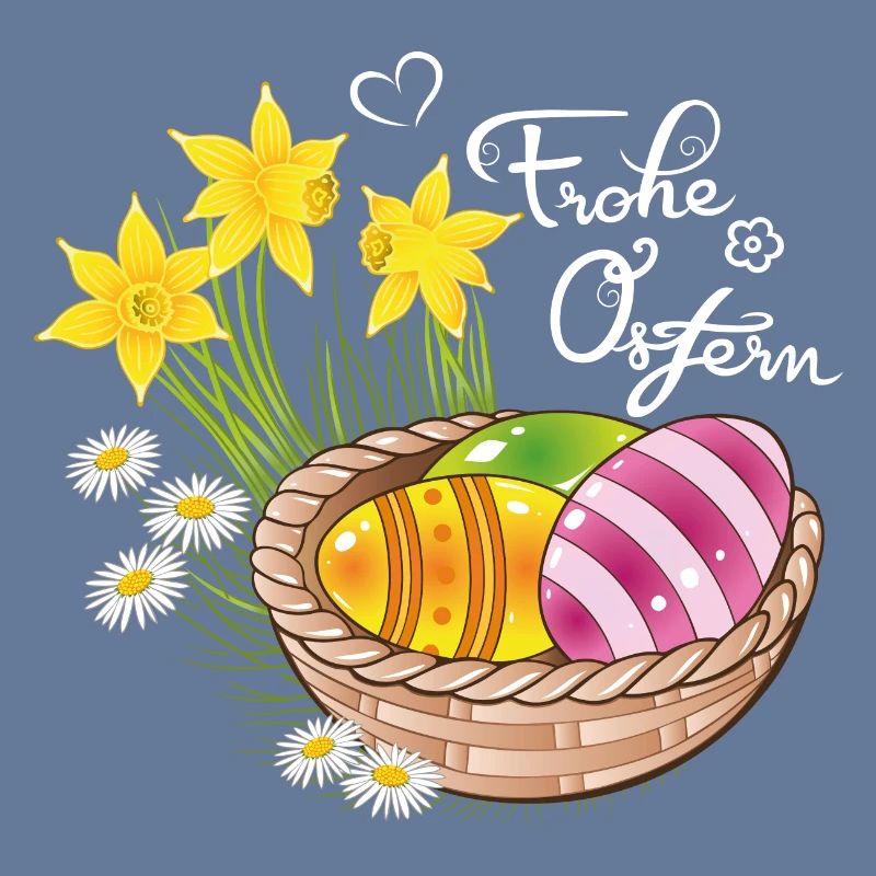 Happy Easter Easter basket Easter eggs Easter flowers eggs